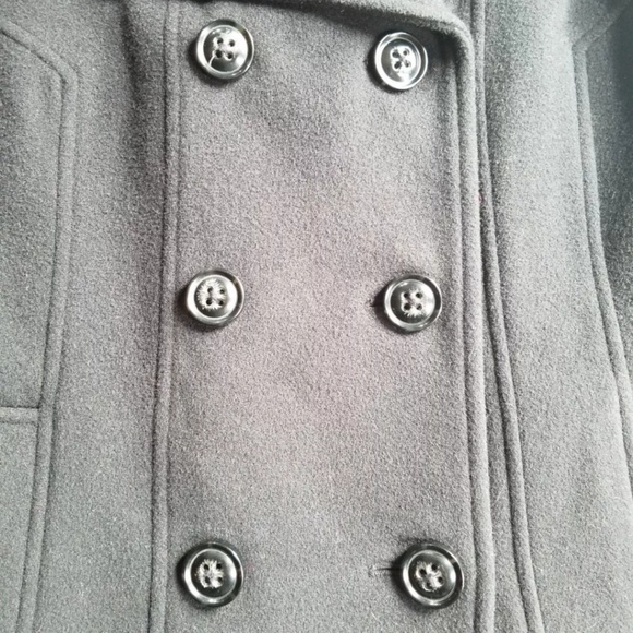 Croft & Barrow Black Wool Blend Peacoat Size Large - Picture 4 of 9